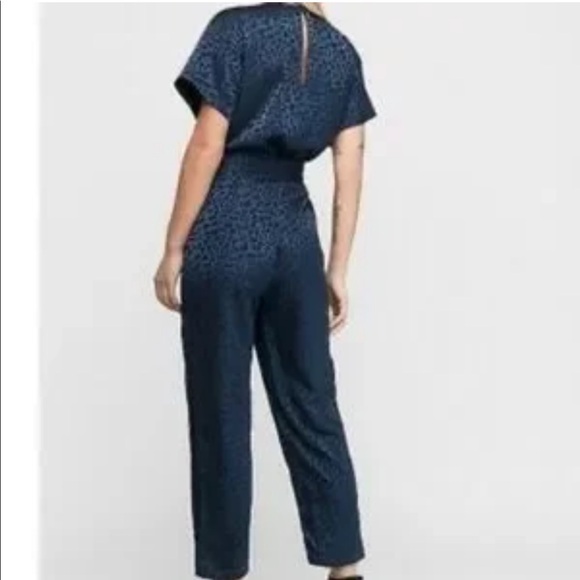 EXPRESS jumpsuit- navy blue leopard print - Picture 6 of 6